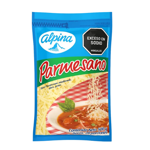 QUESO PARMESANO RALLADO ALPINA BOLSA 500G