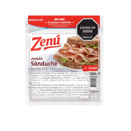 JAMÓN SANDUCHE ZENÚ 111G