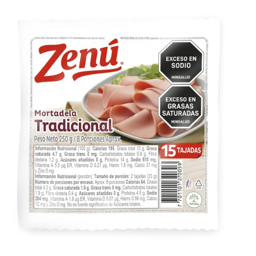 MORTADELA TRADICIONAL ZENÚ 250G