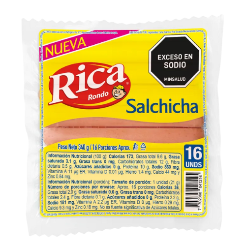 SALCHICHA RICA 16UND 340GR