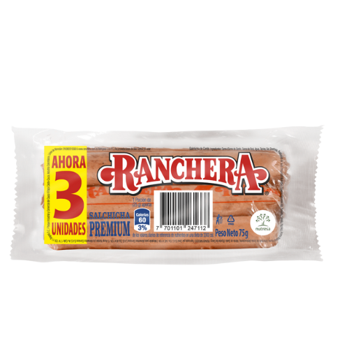 SALCHICHA RANCHERA TRIPACK 75G