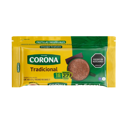 CHOCOLATE CORONA 450G X18PASTILLAS